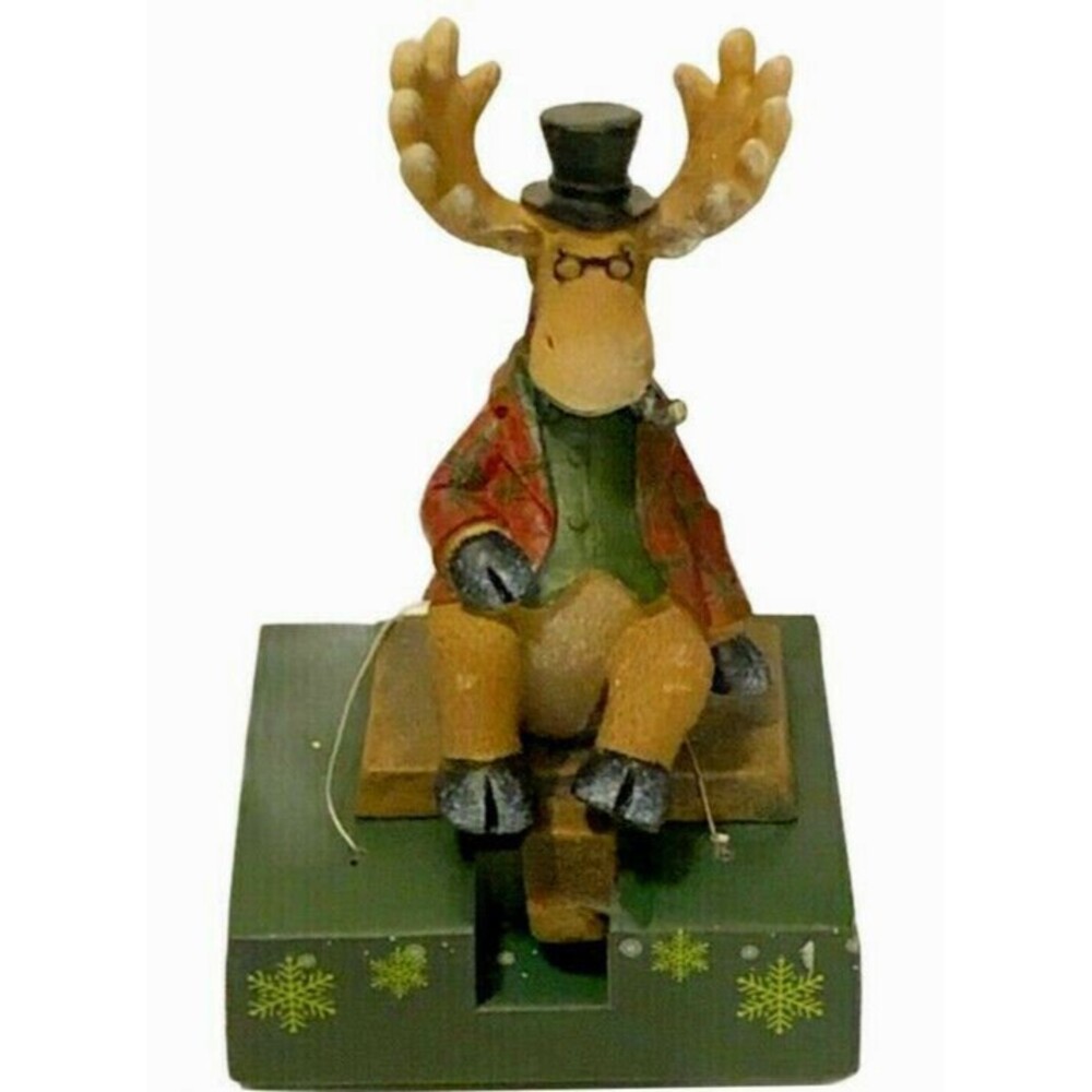Nantucket Moose Christmas Cast Iron Stocking Holder Hanger Mantel Cabin Rustic